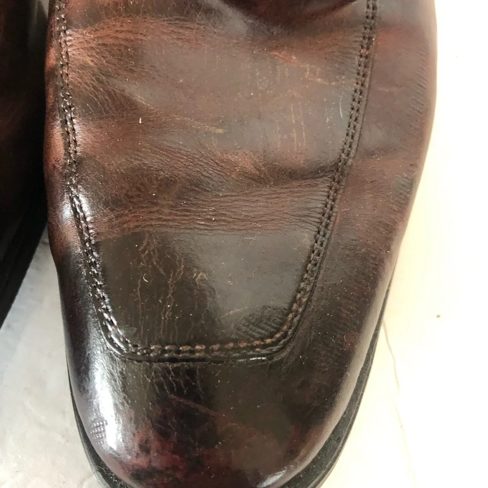 Cole Haan Mens US 9.5 M Apron Toe Burgandy Leather Derby Oxford Shoes